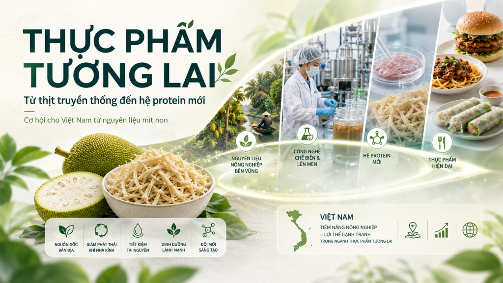 Thực phẩm tương lai từ thịt truyền thống đến hệ protein mới và cơ hội cho mít non Việt Nam